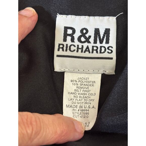 R&M Richards black cutout velvet Jacket and top, gothic, vintage, romantic - Picture 6 of 6